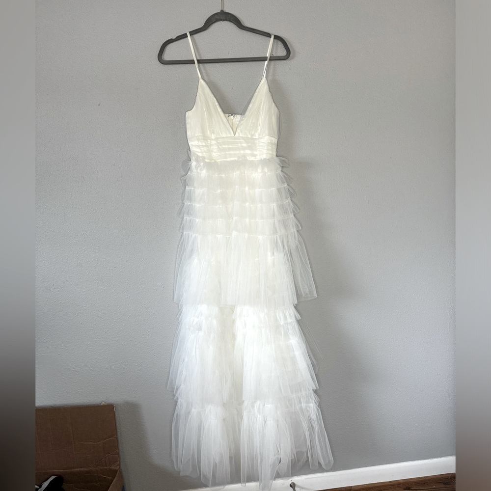 Mable for Anthropolgie White Tulle Maxi Dress Size Small 🤍 Bridal dress 🤍